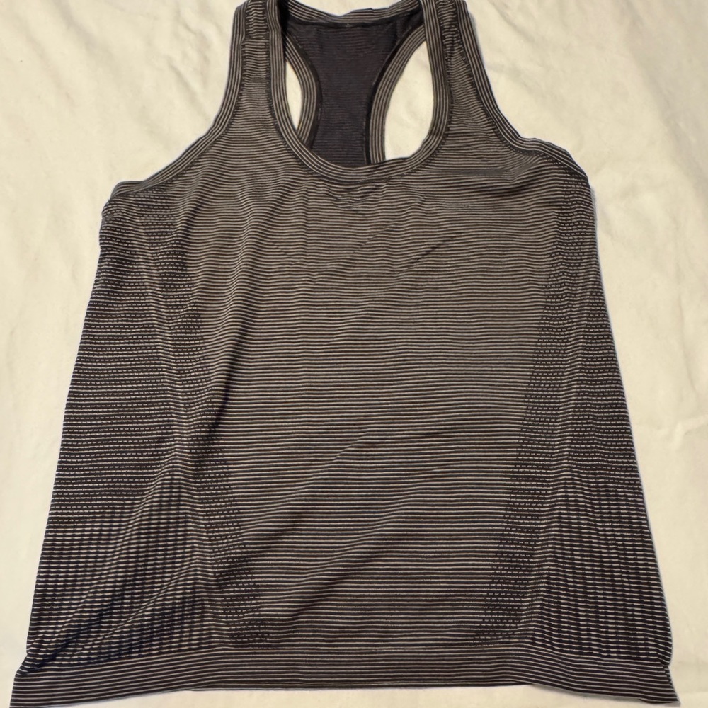 Athleta Striped Tank Top - Black and Gray